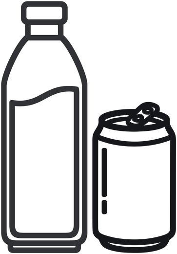 Ready-to-drink beverages in a bottle and a can
